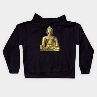 Buddhism Meditation Golden Buddha Yoga Spiritual Statue Kids Hoodie